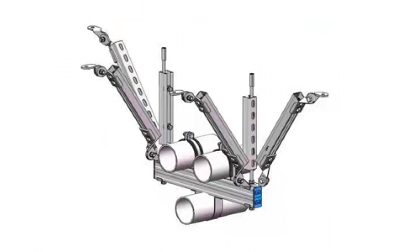 綜合多管雙側縱向抗震支吊架